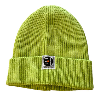 Stay Warm. Stay Spinning. Be Happy – Green Beanie