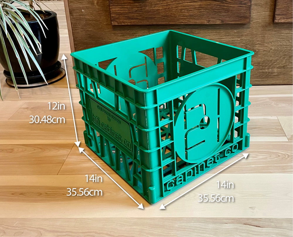 Vinyl Record Storage Crate - Day Green