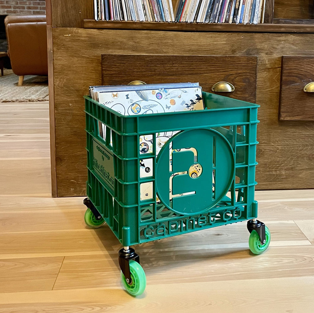 Vinyl Record Storage Crate - Day Green