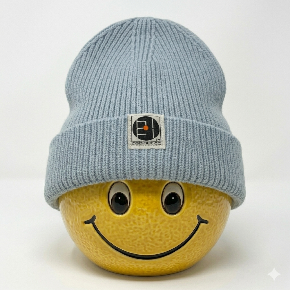 Stay Warm. Stay Spinning. Be Happy – Blue Beanie