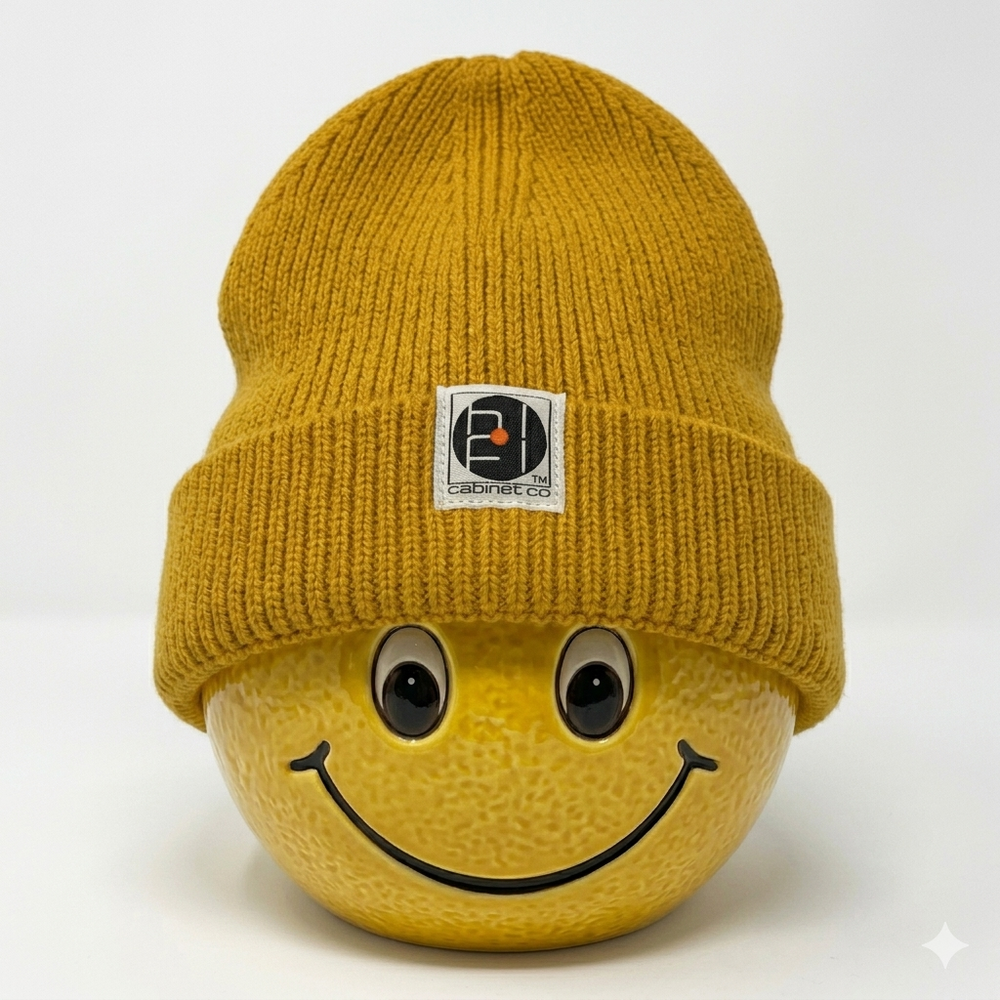 Stay Warm. Stay Spinning. Be Happy – Mustard Beanie