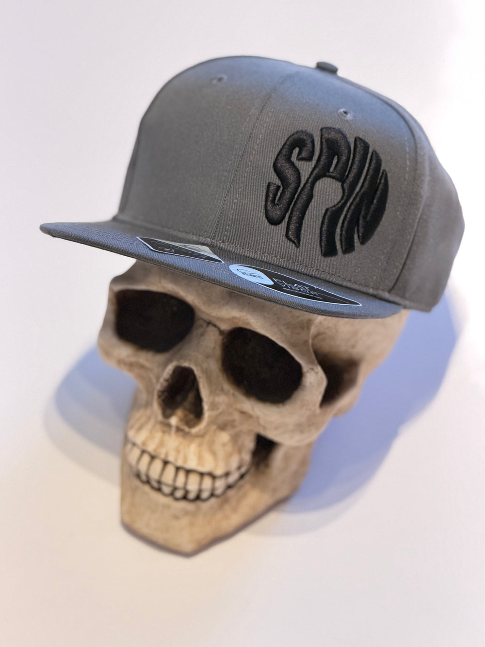 SPIN Grey Flat Cap - Built from Bottles. Worn for Vinyl