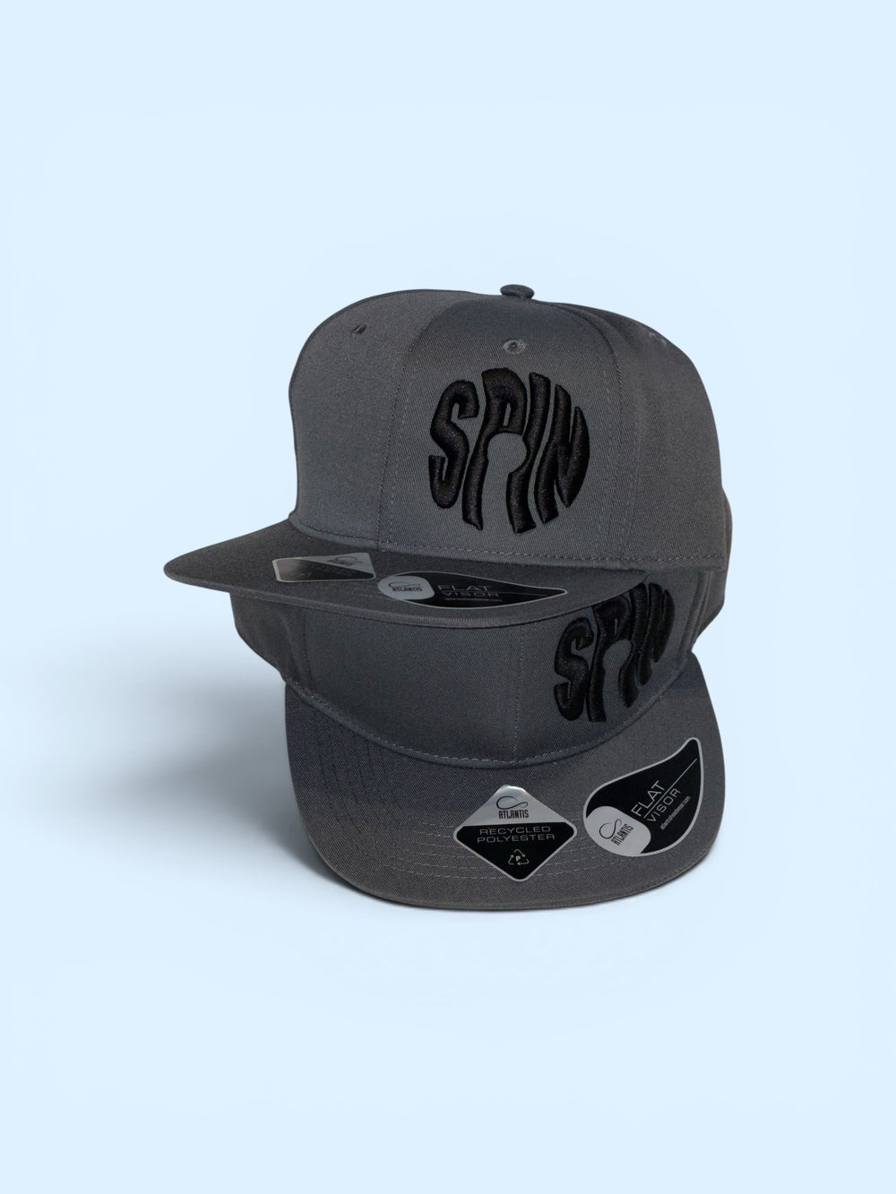 SPIN Grey Flat Cap - Built from Bottles. Worn for Vinyl