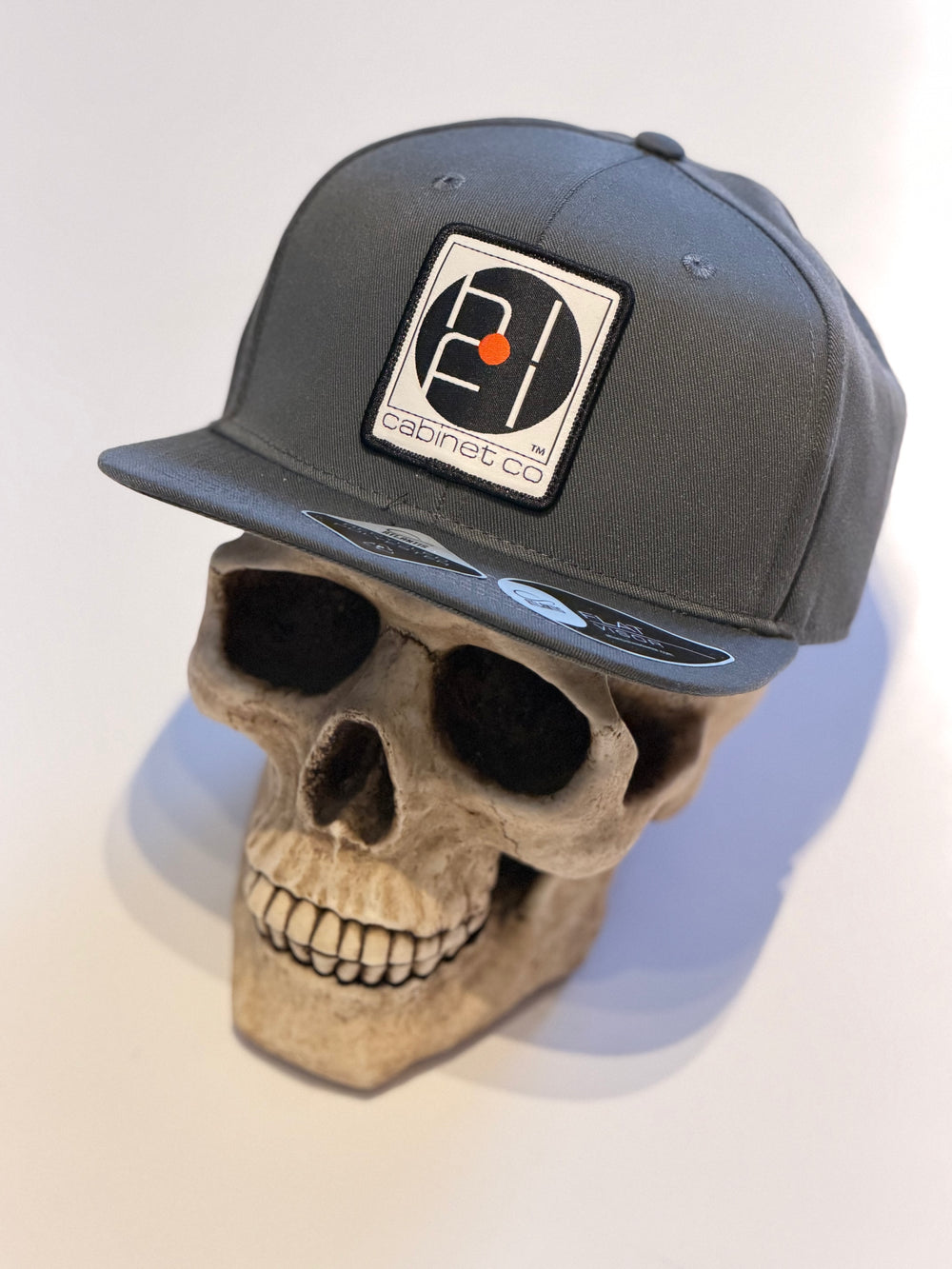 HIFI Logo Flat Cap Grey- Built from Bottles. Worn for Vinyl