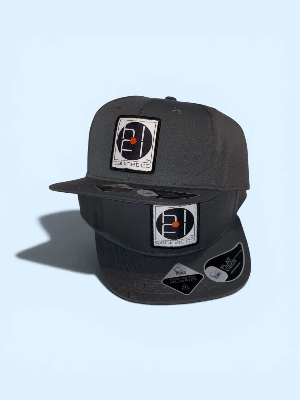HIFI Logo Flat Cap Grey- Built from Bottles. Worn for Vinyl