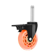 Orange caster wheels brakes for Record player crate clockwork orange fits 70lps and 70lb records.