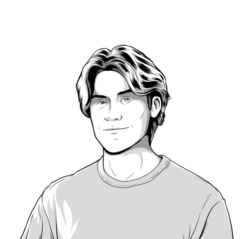 Illustration sketch of a profile shot of Todd