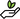 icon of a hand holding two leaves that are green