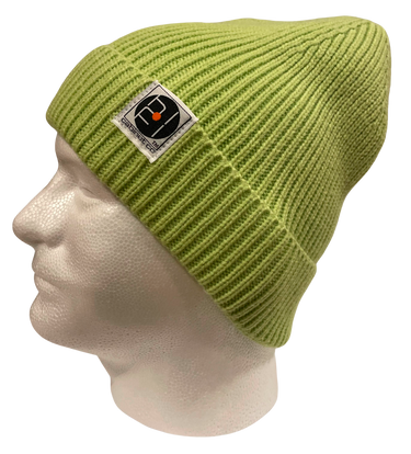 Stay Warm. Stay Spinning. Be Happy – Green Beanie
